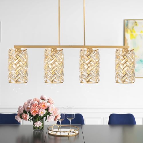 40" Gold Crystal Linear Chandelier (4 Count)