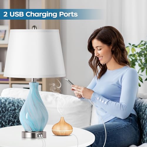 Modern Accent Table Lamp Set of 2 Touch Control (2 Count)