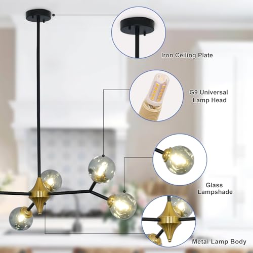 Glass Globe Sputnik Chandelier