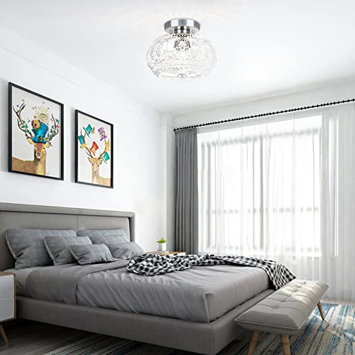 Globe Glass Semi Flush Mount Ceiling Light Fixture