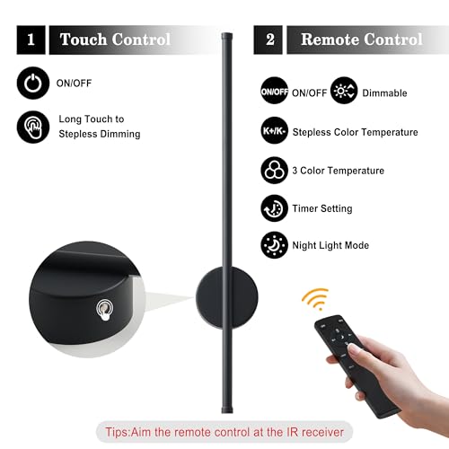 Battery Operated Modern Wall Sconce Set of Two (2 Count)