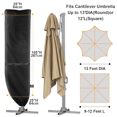 Patio Umbrella Cover for 9'