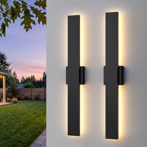 2 Pack LED Outdoor Wall Sconce Dimmable (31.5in)