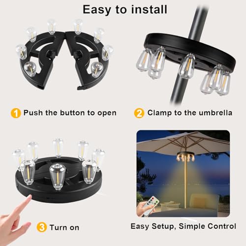 Patio Outdoor Umbrella Lights (8 Count)