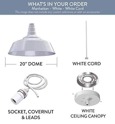 Industrial Pendant Light 20 Inch Extra Large Steel Warehouse Dome
