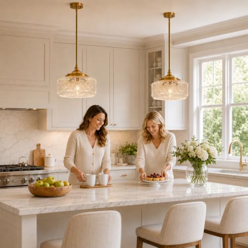3 Light Vintage Pendant Lights for Island Adjustable Ceiling Hanging Light