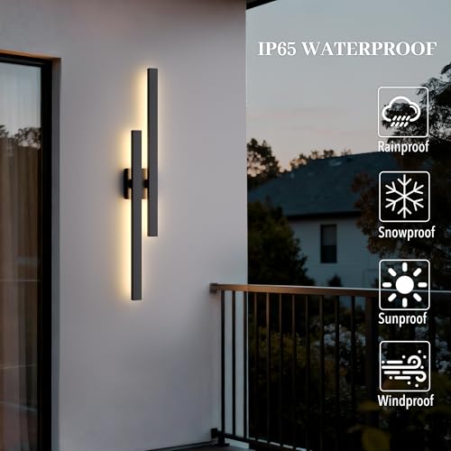 37 Inch Aluminum Long Outdoor Wall Light 3000K
