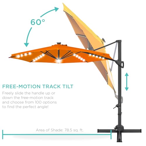 10ft Solar LED Cantilever Patio Umbrella