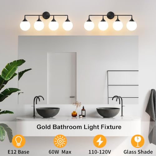 Black Bathroom Light Fixtures Over Mirror Vanity 4