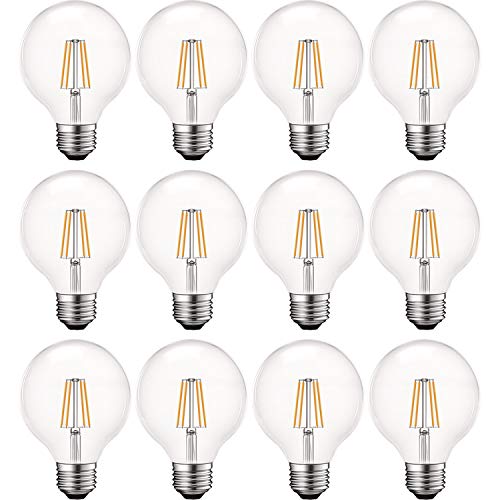 Vintage G25 LED Globe Light Bulbs 60W Equivalent (12 Count)