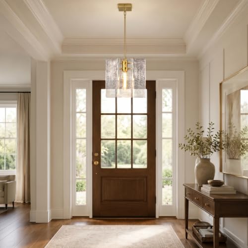 Modern Large Brass Water Ripple Glass Kitchen Pendant Light Fixtures
