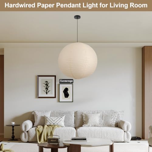 Large Paper Pendant Light with Cord and Canopy (2 Count)