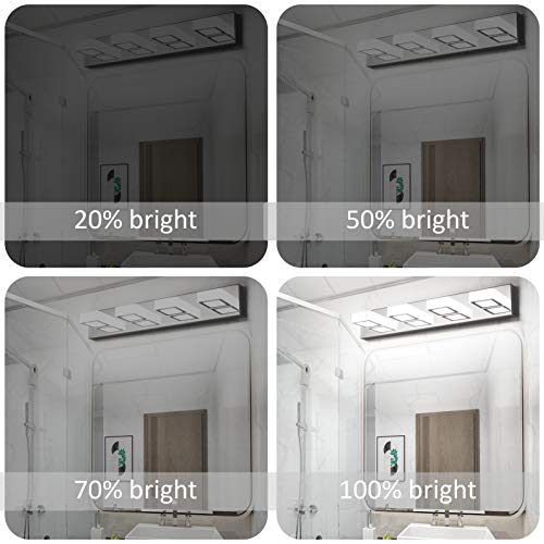 Dimmable Bathroom Lights Modern 4 Lights Vanity Lights Fixtures Acrylic Rotable 360° LED Modern Vanity Lighting for Bathroom