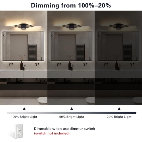 Vanity Light Modern Bathroom Lighting Fixture Over Mirror Black