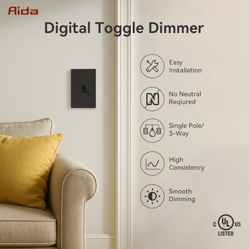 Digital Toggle Dimmer Switch for Dimmable LED (10 Count)