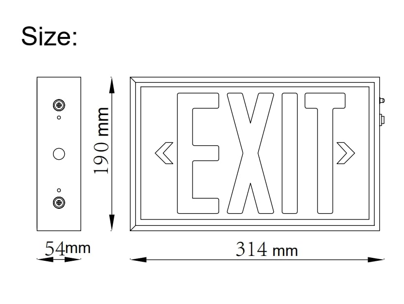 Red Exit Sign with Steel Housing