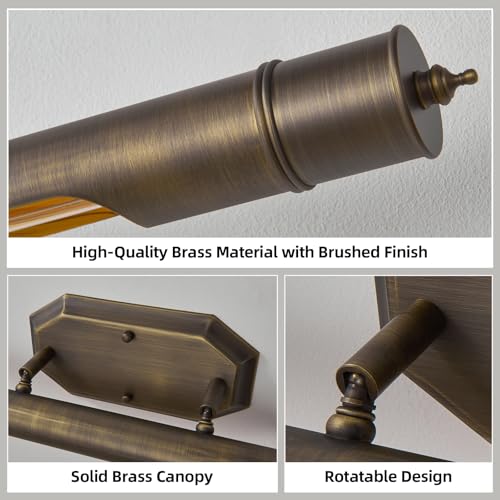 Bronze Vintage Picture Light Hardwired