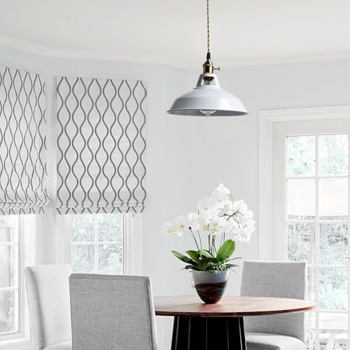 Industrial Kitchen Pendant Lights White Metal Barn Shade