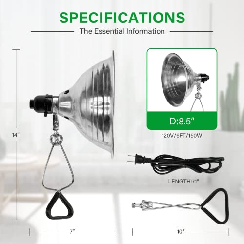 Clamp Lamp Light 150 Watt with 8.5 Inch Aluminum Reflector (6 Count)