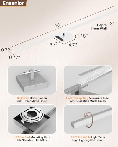 48" Matte Grey Modern Bathroom Vanity Lights