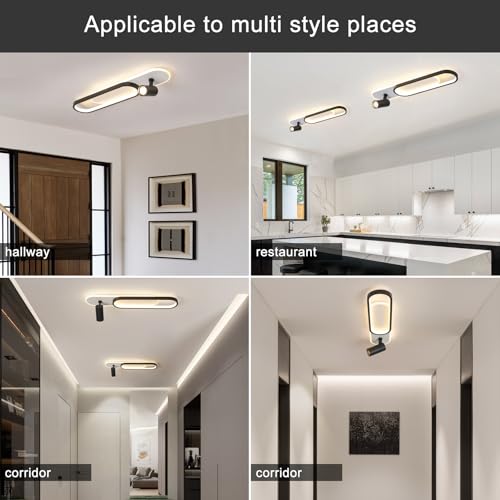 Modern LED Ceiling Light 34.1" Linear Black Linear Ceiling Lights