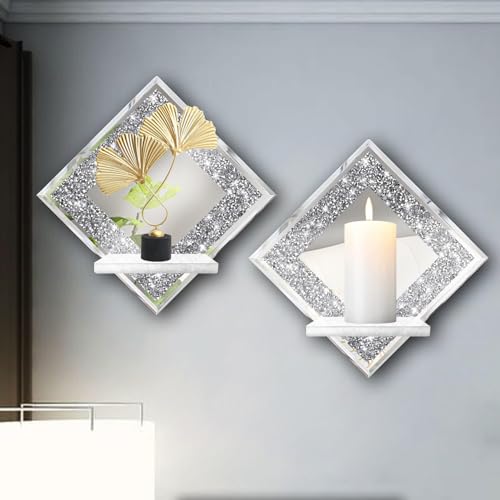 Crystal Crush Diamond Wall Candle Holder Set of 2 (2 Count)