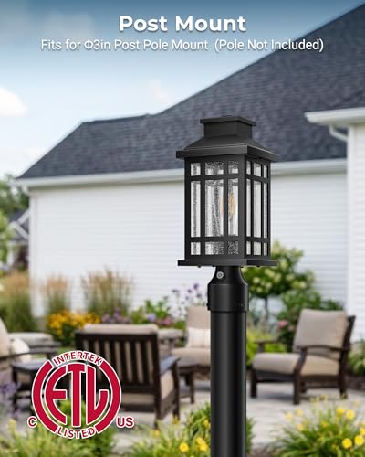 Dusk to Dawn Outdoor Post Lights with Pier Mount Base (2 Count)