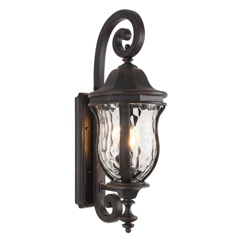 Black Brush Red Exterior Wall Sconces