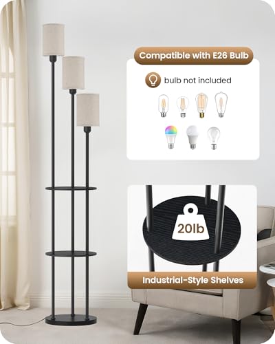 Floor Lamp with Shelves
