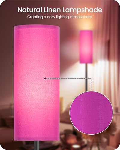 Dimmable Purple Floor Lamp for Living Room with Remote and Foot Switch