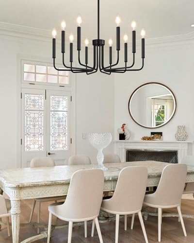 10 Light Black Chandelier