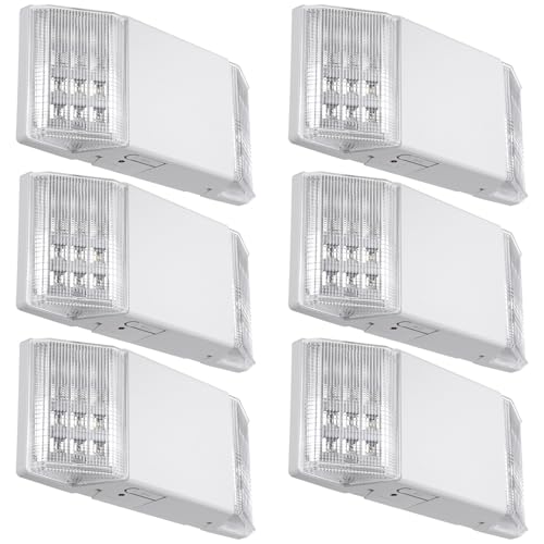6 Pack LED Emergency Lighting with Battery Backup White (6 Count)