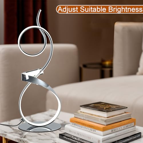 21inch 20W 2700LM Modern Upscale Desk Light 3 Color Wireless Remote Control Dimmer Table Lamp for Living Room