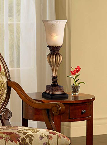 Sattley 23 1 4" High Table Lamp Gold Alabaster Glass Accent Console Cottage