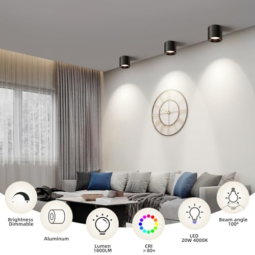 Hallway Light Flush Mount Modern LED Ceiling Light Fixtures for Kitchen Entryway (3 Count)