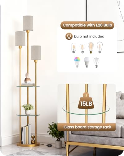 Floor Lamp with Shelves