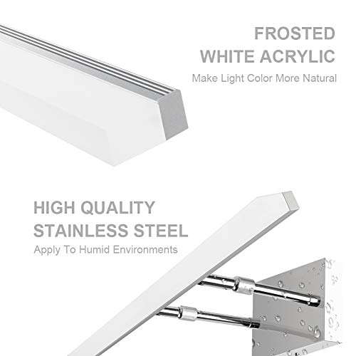 24 inch Modern LED Vanity Lights Adjustable Bathroom Vanity Light Fixtures Chrome Bathroom Light Fixture Over Mirror 5500K