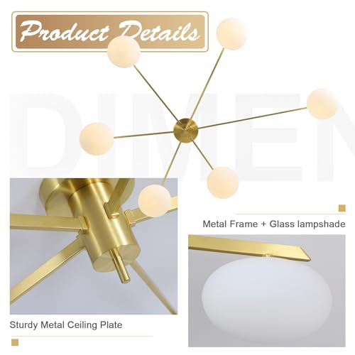 6 Light Sputnik Ceiling Light Fixture