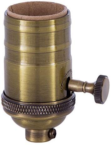Heavy Turned Brass Socket with Brass Knob