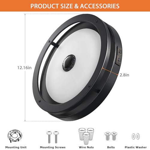 Outdoor Motion Sensor LED Ceiling Light (2 Count)