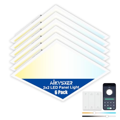 2x2 LED Flat Panel Light with Wireless Switch & App Control 6Pack