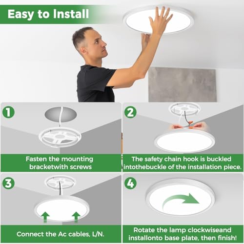 6Pack 13 inch White LED Flush Mount Ceiling Lights (6 Count)