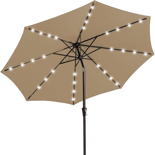 9' Patio Umbrella with Solar Lights