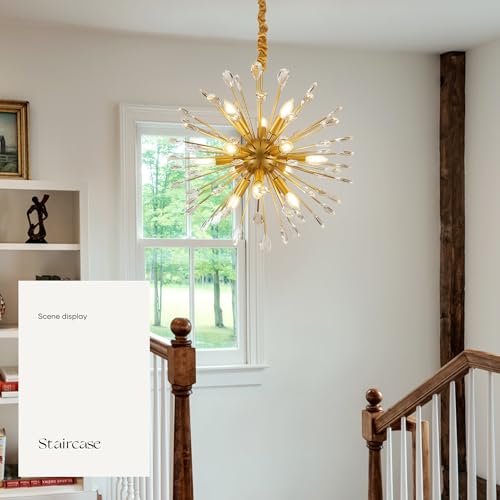 12 Light Gold Sputnik Chandelier