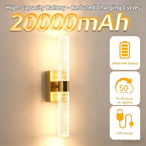 20000mAh Battery Operated Wall Sconces