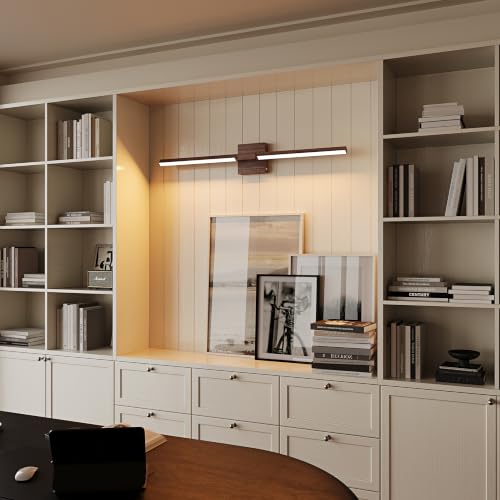 Walnut Battery Operated Wall Sconce with Remote Control 36 Inch
