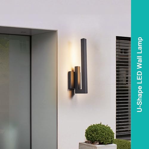 15" Ht Modern Minimalist Linear Outdoor Wall Light