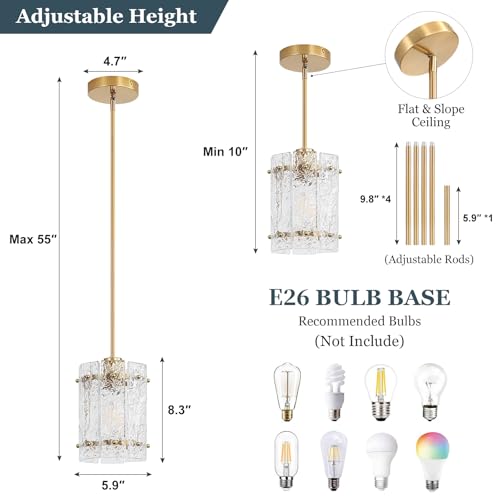 Gold Pendant Lights Kitchen Island (2 Count)
