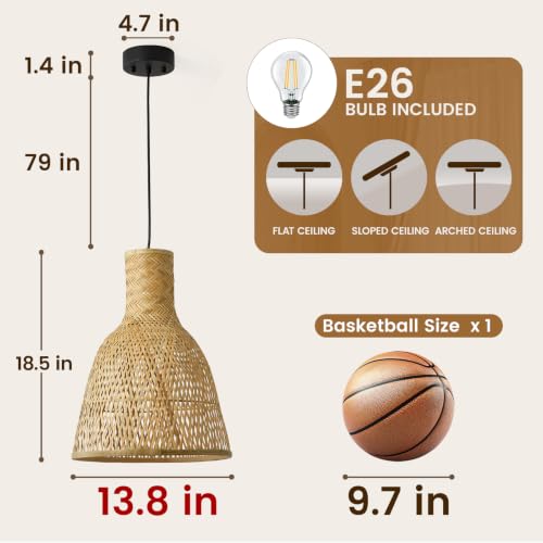 Natural Bamboo Pendant Light