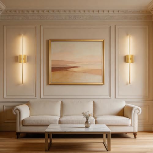 28.3 Inch Wall Sconces Battery Operated for Living Room Gold (2 Count)